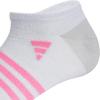 imageadidas Unisex Kids No Show Socks for Boys and Girls Youth 6Pack Superlite Breathable and Lightweight Below AnkleWhiteClear Onix GreyPink FusionGirls30