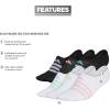 imageadidas Unisex Kids No Show Socks for Boys and Girls Youth 6Pack Superlite Breathable and Lightweight Below AnkleWhiteClear PinkBlackSuper No Show