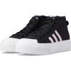 imageadidas UnisexChild Nizza Platform MidSneakerBlackClear PinkWhite