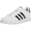 imageadidas UnisexChild Grand Court 20 Elastic Lace and Top Strap Shoes TennisWhiteCore BlackCore Black