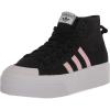 imageadidas UnisexChild Nizza Platform MidSneakerBlackClear PinkWhite