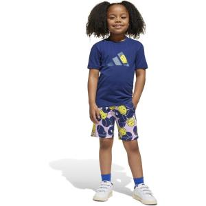 imageadidas Kids Smiley World Shorts Summer SetDark BlueWonder BlueBright YellowWhite