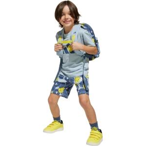 imageadidas Kids Smiley World Shorts Summer SetWonder BluePreloved InkBright YellowWhite