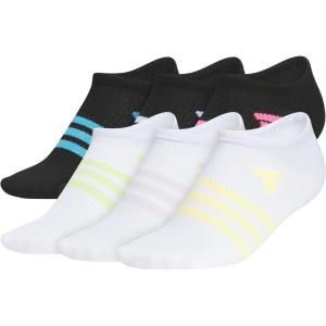 imageadidas Unisex Kids No Show Socks for Boys and Girls Youth 6Pack Superlite Breathable and Lightweight Below AnkleBlackLucid AquamarineWhiteGirls30