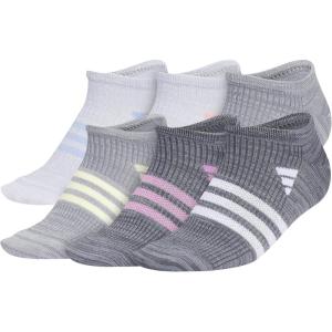 imageadidas Unisex Kids No Show Socks for Boys and Girls Youth 6Pack Superlite Breathable and Lightweight Below AnkleBlue SparkSemi Pink SparkClear Mint GreenGirls30