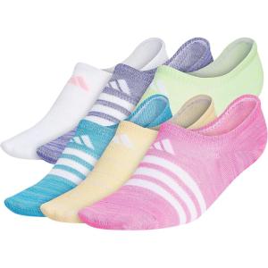 imageadidas Unisex Kids No Show Socks for Boys and Girls Youth 6Pack Superlite Breathable and Lightweight Below AnkleHyper PopAcid OrangeSamba BlueSuper No Show