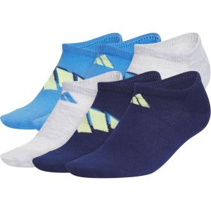 imageadidas Unisex Kids No Show Socks for Boys and Girls Youth 6Pack Superlite Breathable and Lightweight Below AnkleRay BluePulse Lime GreenDark BlueClassic20