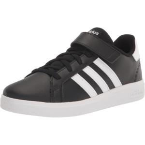 imageadidas UnisexChild Grand Court 20 Elastic Lace and Top Strap Shoes TennisCore BlackFtwr WhiteCore Black Elastic