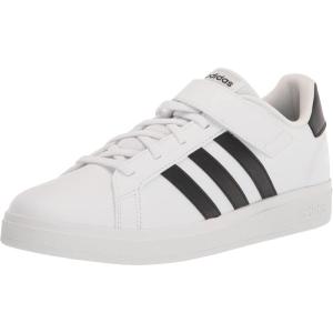 imageadidas UnisexChild Grand Court 20 Elastic Lace and Top Strap Shoes TennisWhiteCore BlackCore Black