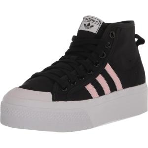 imageadidas UnisexChild Nizza Platform MidSneakerBlackClear PinkWhite
