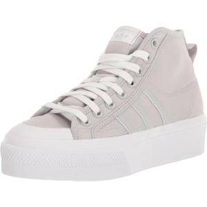 imageadidas UnisexChild Nizza Platform MidSneakerGreyGreyWhite