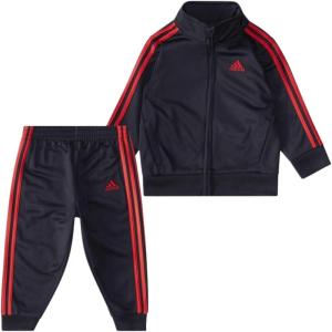 imageadidas boys 2 Piece Classic Tricot Track SetBlack With Bright Red