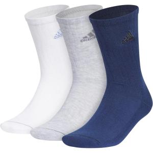imageadidas mens Classic Cushioned 20 3pack Crew DiscontinuedWhiteCool Light HeatherTech Indigo BlueClassic