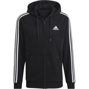 imageadidas mens Essentials 3stripes Fleece Full Zip HoodieBlack