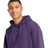 imageadidas Mens Essentials Feel Cozy Fleece Hoodie SweatshirtAurora PlumBlack