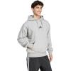 imageadidas Mens Essentials Feel Cozy Fleece Hoodie SweatshirtMedium Grey HeatherBlack