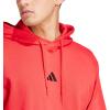 imageadidas Mens Essentials Feel Cozy Fleece Hoodie SweatshirtPure RubyBlack