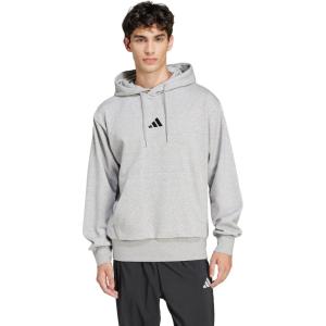 imageadidas Mens Essentials Feel Cozy Fleece Hoodie SweatshirtMedium Grey HeatherBlack