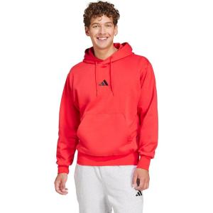 imageadidas Mens Essentials Feel Cozy Fleece Hoodie SweatshirtPure RubyBlack