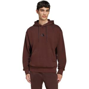 imageadidas Mens Essentials Feel Cozy Fleece Hoodie SweatshirtShadow BrownBlack
