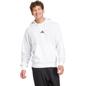 imageadidas Mens Essentials Feel Cozy Fleece Hoodie SweatshirtWhiteBlack