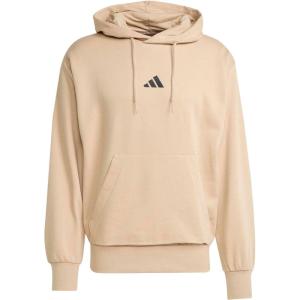 imageadidas mens Essentials Feelcozy Fleece HoodieWarm SandstoneBlack