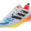 imageadidas Mens Adizero Afterburner 8 CleatsSilver MetallicCore BlackSolid Redmulticolored