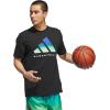 imageadidas Mens Basketball Graphic TShirtBlackLime Burst
