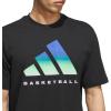 imageadidas Mens Basketball Graphic TShirtBlackLime Burst