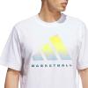 imageadidas Mens Basketball Graphic TShirtWhiteSolar Yellow