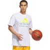 imageadidas Mens Basketball Graphic TShirtWhiteSolar Yellow