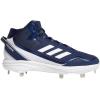 imageadidas Mens Icon 7 Mid Baseball ShoesTeam Navy BlueWhiteSilver Metallic