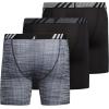 imageadidas Mens Sport Performance Mesh Boxer Brief Underwear 3Pack DISCONTINUEDIllum BlackOnix GreyClear Grey