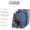 imageadidas Mens Sport Performance Mesh Boxer Brief Underwear 3Pack DISCONTINUEDOnix GreyBold BlueGrey