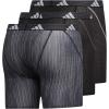 imageadidas Mens Sport Performance Mesh Boxer Brief Underwear 3Pack DISCONTINUEDPerformance Wave BlackBlackBlack