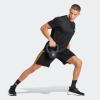 imageadidas Mens Train Essentials Piqu 3Stripes Training ShortsBlackBold Gold