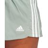 imageadidas Womens 3Stripes Woven Shorts LegendSilver GreenWhite