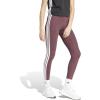 imageadidas Womens Essentials 3Stripes Cotton LeggingsAurora RubyWhite
