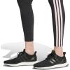 imageadidas Womens Essentials 3Stripes Cotton LeggingsBlackClear Pink