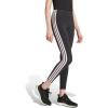 imageadidas Womens Essentials 3Stripes Cotton LeggingsBlackClear Pink