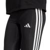 imageadidas Womens Essentials 3Stripes Cotton LeggingsBlackWhite
