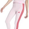 imageadidas Womens Essentials 3Stripes Cotton LeggingsClear PinkPure Ruby