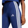 imageadidas Womens Essentials 3Stripes Cotton LeggingsDark BlueWhite