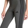 imageadidas Womens Essentials 3Stripes Cotton LeggingsGreyBlack