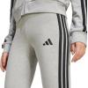 imageadidas Womens Essentials 3Stripes Cotton LeggingsMedium Grey HeatherBlack