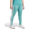 imageadidas Womens Essentials 3Stripes Cotton LeggingsPowder TealWhite