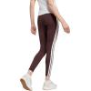 imageadidas Womens Essentials 3Stripes Cotton LeggingsShadow BrownWhite