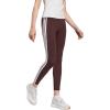 imageadidas Womens Essentials 3Stripes Cotton LeggingsShadow BrownWhite