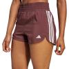 imageadidas Womens Pacer Training 3Stripes Woven HighRise ShortsAurora RubyWhite
