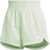 imageadidas Womens Pacer Training 3Stripes Woven HighRise ShortsSemi Green SparkWhite